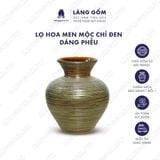  Bình hoa men hỏa biến dáng phễu màu mộc chỉ đen 