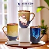  Cốc trụ cao có quai, men hỏa biến dung tích 280ml 