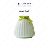  Bình hoa men ngọc dáng chân váy khía 