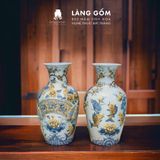  Lộc bình phong thuỷ men rạn đắp nổi 