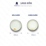  Bộ bát đĩa hoa mặt trời men kem vẽ mai vàng 