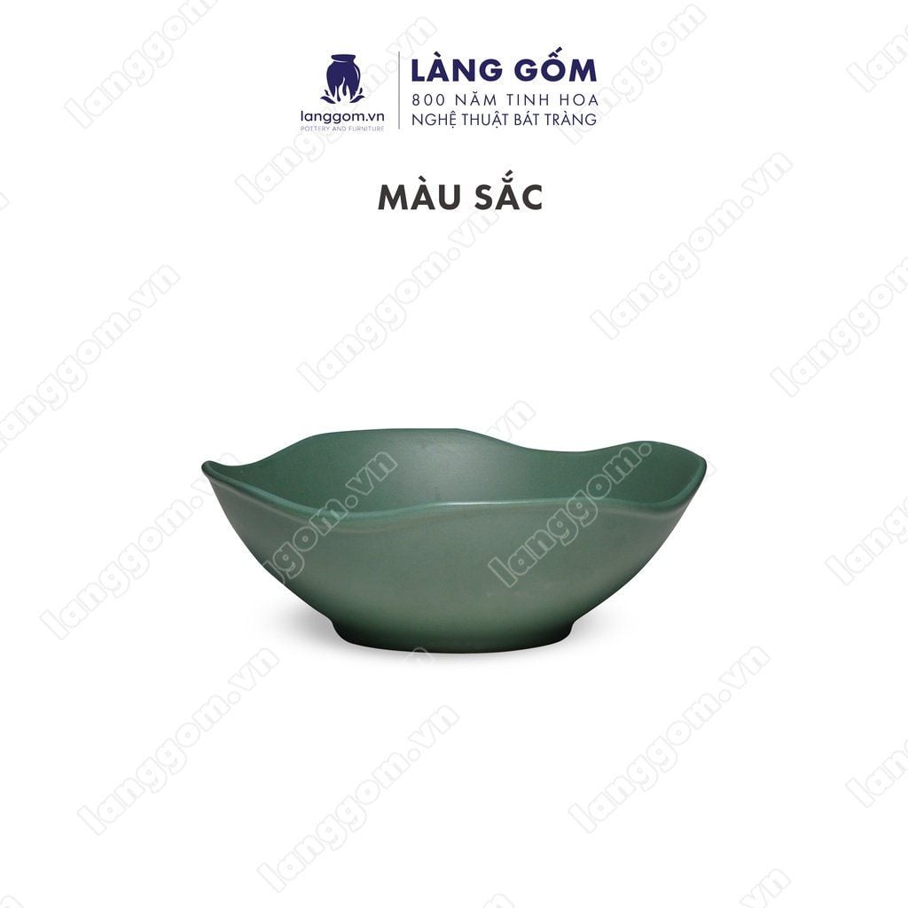  Bát tô gốm sứ Bát Tràng cao cấp giữ nhiệt LÀNG GỐM kiểu miệng hoa, dùng để ăn cơm, úp mì 