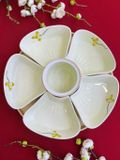  Bộ khay bát đĩa sứ hoa mai 5 cánh 