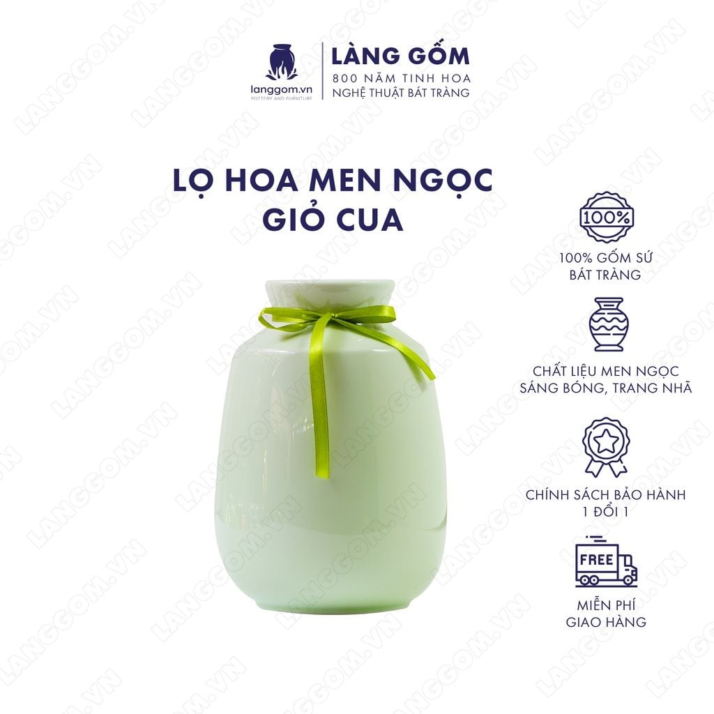  Bình hoa men ngọc dáng giỏ cua 