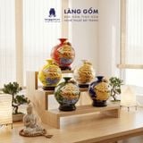  Bình Hút Lộc Phong Thủy Đắp Nổi Vàng 3D - Thuận Buồm Xuôi Gió - Quà Tặng Tân Gia, Đối Tác Sang Trọng 