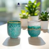  Cốc trà xanh không quai men hỏa biến dung tích 180ml 