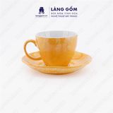  Bộ cốc đĩa Cappuccino màu vân đá, uống trà, cà phê, dung tích 180ml 