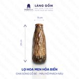  Bình hoa men hỏa biến dáng chai sóng cổ bé nmàu hổ phách 