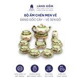  Bộ ấm chén gốm sứ Bát Tràng họa tiết vẽ tay kiểu Gốc cây - Dung tích 340 - 620ml 