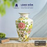  Bình hoa men màu vẽ tay họa tiết hoa phú quý 