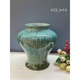  Bình hoa men hỏa biến dáng vò đĩa bay chân cao 