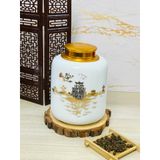  Hũ gốm sứ đựng trà men trắng 