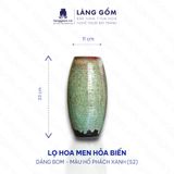  Bình hoa men hỏa biến dáng bom đại màu hổ phách xanh 