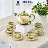  Bộ ấm chén uống trà men vẽ dáng Ngọn Lửa - Dung tích 500ml 