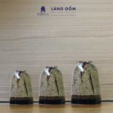  Bình hoa men hỏa biến dáng chuông màu hổ phách đen 