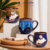  Cốc bầu miệng loe có quai (mug cup) 400ml men hỏa biến 