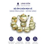  Bộ ấm chén dáng Minh Long hoạ tiết vẽ tay 