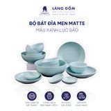  Bộ bàn ăn men matte - Màu xanh ngọc 