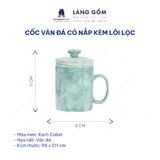  Cốc gốm sứ vân đá tay cầm chữ C có lõi lọc trà, dung tích 350ml 