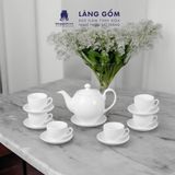  Bộ ấm chén men trắng kiểu Minh long 