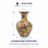  Lọ hoa vẽ bách hoa chấm màu nhiều họa tiết, kiểu dáng - Gốm sứ Biên Hoà (TH) 