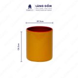  Bộ cốc và đĩa gốm sứ 2 màu cam đỏ, men mát 