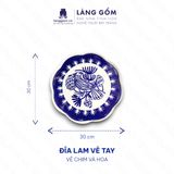  Đĩa lam họa tiết vẽ tay 