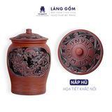  Chum đựng gạo sành Liên Ngư Hữu Dư 