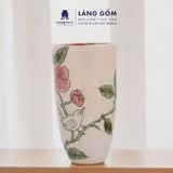  Lọ hoa men màu vẽ tay họa tiết hoa và chim 