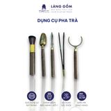  Bộ dụng cụ pha trà - Bộ cung nhãn bằng đồng, gỗ mun đen 