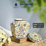  Bình hoa men màu họa tiết dây leo (TH) 