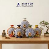  Bình Hút Lộc Đắp Nổi Vàng Kim Công Đào Đuôi Xòe - Bình Tụ Lộc Phong Thủy Quà Tặng Cao Cấp 