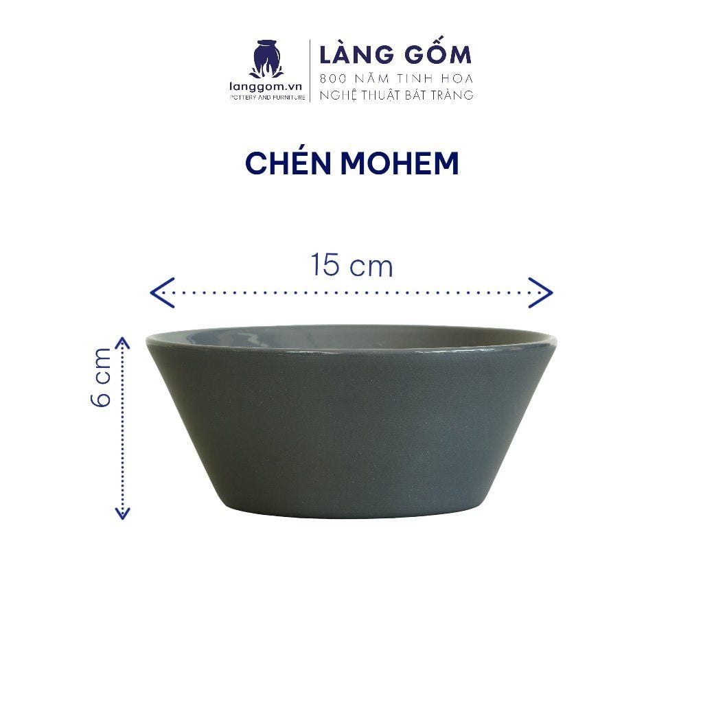 Bát tô gốm sứ lòng sâu, màu trơn, dáng basic 