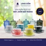  Bộ cốc đĩa Cappuccino màu vân đá, uống trà, cà phê, dung tích 180ml 