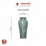  Bình hoa men hỏa biến màu mộc chỉ xanh dáng đùi dế thon 