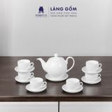  Bộ ấm chén men trắng kiểu Minh long 