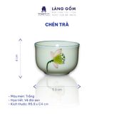  Bộ ấm chén kiểu Nhật đào men trắng vẽ đài sen 