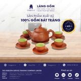 Bộ ấm chén đất nung dáng chóp bẹt 
