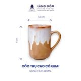  Cốc trụ cao có quai, men hỏa biến dung tích 280ml 