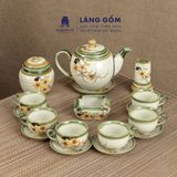  Bộ ấm chén dáng Minh Long hoạ tiết vẽ tay 