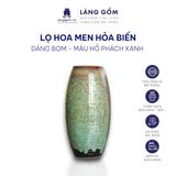  Bình hoa men hỏa biến dáng bom đại màu hổ phách xanh 