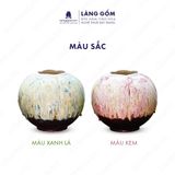  Bình hoa men chảy kiểu bí ngô vành miệng hoa 