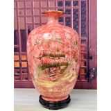  Bình hút lộc dáng cao màu vân đá phong thủy vẽ vàng 18k - cao 29cm, 39cm 