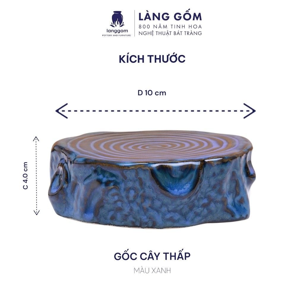  Đế gốc cây lót ấm trà men hỏa biến 