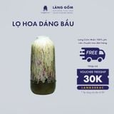  Bình hoa men chảy màu kem dáng bầu 