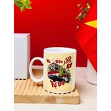  Cốc uống trà men trắng in lá cờ Việt Nam, Độc lập Tự do 