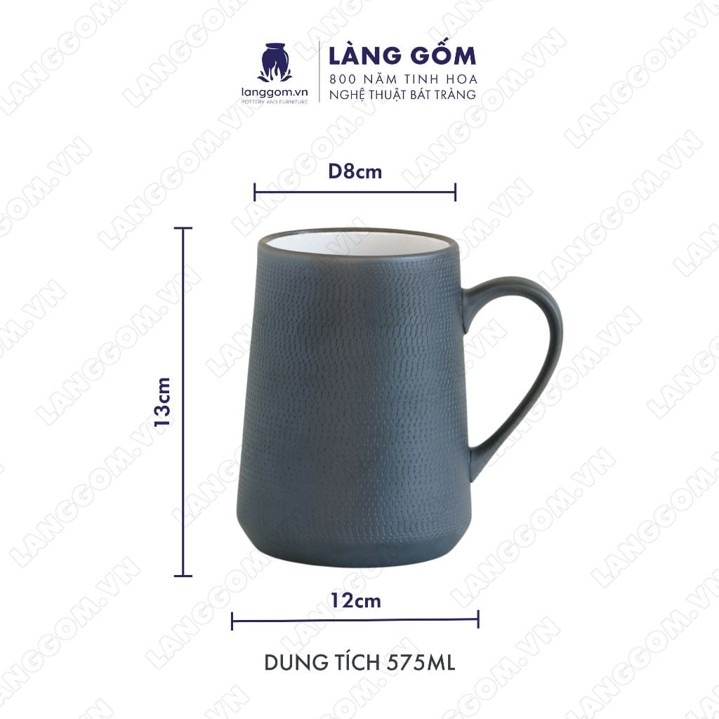  Cốc họa tiết ganh tay thủ công Nhật Bản, dung tích 575ml basic 
