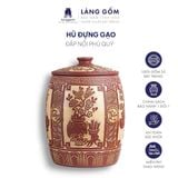  Hũ đựng gạo Bát Tràng khắc nổi Trường Xuân Phú Quý 
