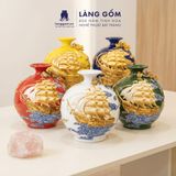  Bình Hút Lộc Phong Thủy Đắp Nổi Vàng 3D - Thuận Buồm Xuôi Gió - Quà Tặng Tân Gia, Đối Tác Sang Trọng 