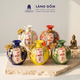  Bình Hút Lộc Vạn Sự Như Ý Đắp Nổi 3D Gốm Sứ Bát Tràng – Bình Tụ Lộc Phong Thủy Quà Tặng Cao Cấp 
